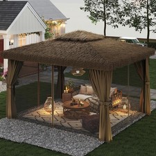 12x10ft Thatched Heavy Gazebo