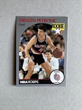 Drazen Petrovic card Rookie sticker HOOPS 1990-91 nuovo originale 100% come nuovo!
