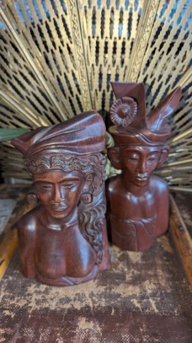 Busto donna uomo legno - donna,