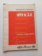 Alfa Romeo GTV 6 2.5 1981 manuale officina Frizione Cambio Ponte originale