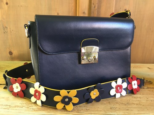 Borsa tracolla pelle blu - tracolla,