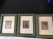 3 Quadri Fiori Quadretti Floreali Su Rame 22 X 17