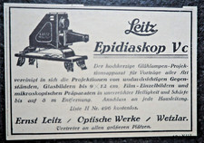 Leitz, Epidiascopo Vc, vecchia pubblicità, 1926, (A24)