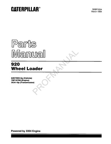 Manuale catalogo ricambi pala