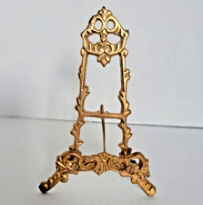 Antico cavalletto pieghevole ornato in ottone espositore arte e foto stile vittoriano 6"