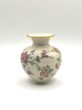 vasetto ceramica Bavaria decorazioni floreali bordo oro altezza 11 cm