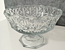 Antica Alzatina Centrotavola Portafrutta in Vetro Lavorato Vintage Anni 70