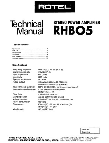 Manuale servizio per rotel - manuale,