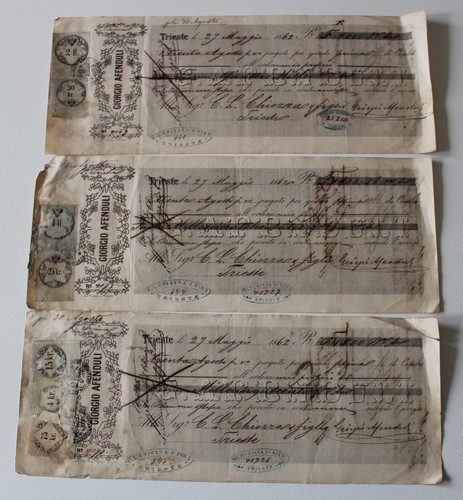 1862 trieste cambiali emessa - 3,