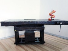 Banco Falegname WENGE’ per arredo legno massello con morsa 200x70h80cm SU MISURA