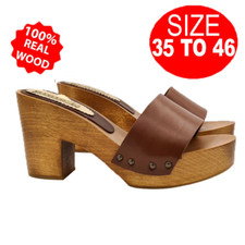 Zoccoli da donna marroni in