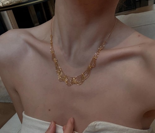 Collana con bavaglino strati - collana,