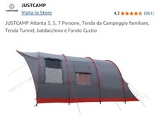 Tenda JUSTCAMP 5 posti presa a gennaio, mai aperta, ancora nuova! 