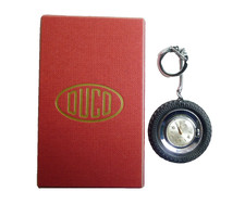 OROLOGIO PORTACHIAVE PUBBLICITà DUCO PNEUMATICO GOMMA CON SCATOLA NON FUNZ.