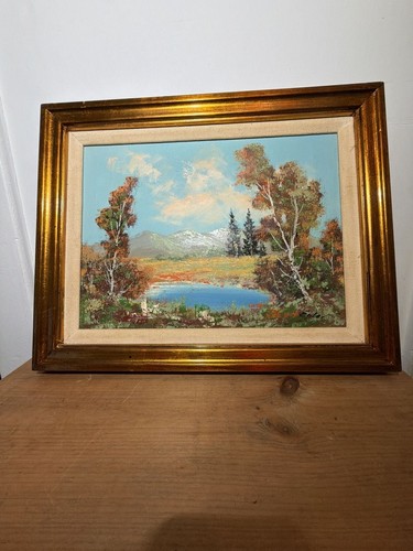 Vintage oil landscape painting - vintage,