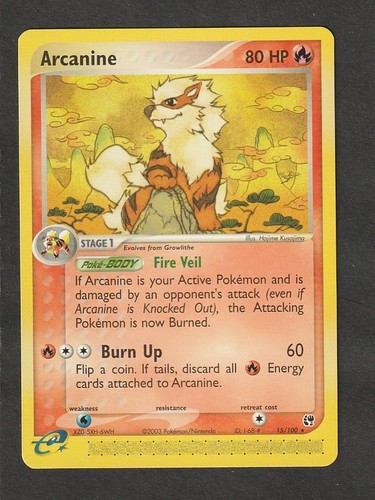 Arcanine 100 pokemon card - arcanine, 15/100