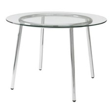 Tavolo moderno in vetro con gambe cromate – Ottimo stato