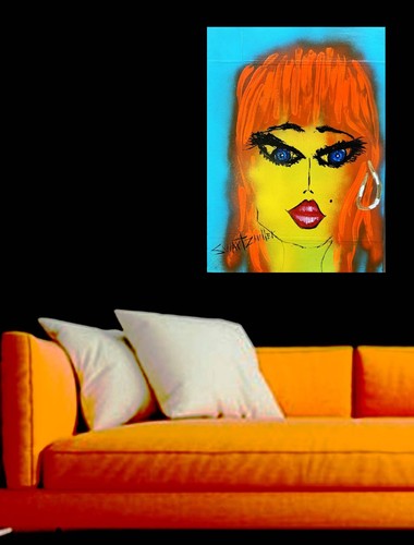 Quadro ritratto donna pop - donna, art