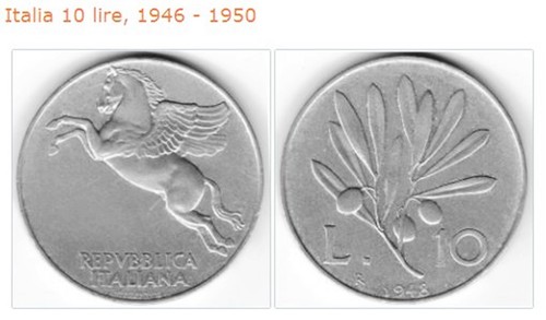 Repubblica italiana lire - lire, 10