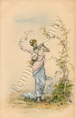 Passerotti donna con - donna, flauto