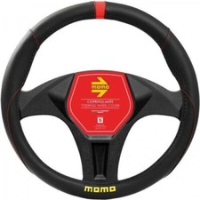 COPRIVOLANTE PER AUTO MARCA MOMO COLORE NERO ROSSO