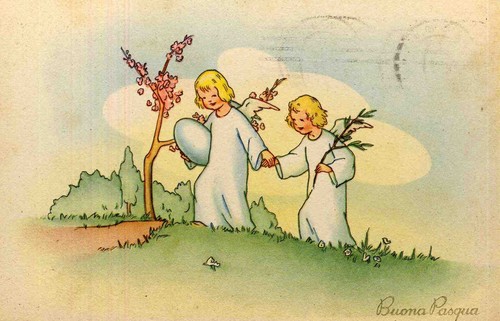 Cartolina buona pasqua - buona, croce