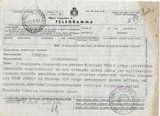 Amnistia Togliatti 1946 telex ordine di scarceraz. detenuto politico ex fascismo