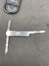 Coltello tascabile tedesco sottile cromato "Solingen" Rostfrei 3 lame con custodia vintage