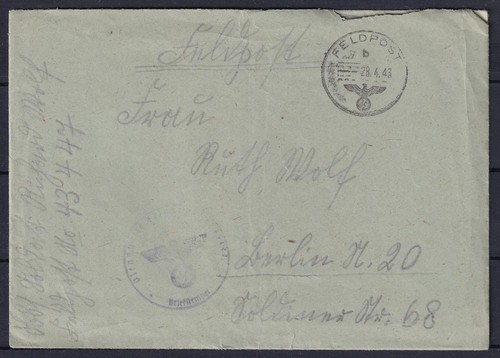 Germania 1943 posta campo - posta,