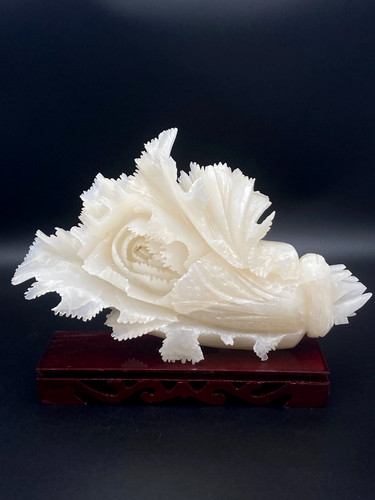 Scultura cavolo giada bianca
