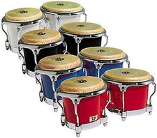 Latin Percussion 811702 Bongo, Fibra Di Vetro, Rosso, Hardware Cromato 200XF-RD