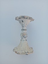 PORTACANDELA  METALLO IN STILE PROVENZALE BIANCO ANTICATO  