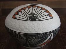 Ceramica dipinta a mano nativi americani Acoma linea fine di B. Garcia