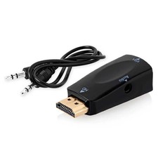 Mini Adattatore Convertitore HD da HDMI Maschio a VGA Audio Jack Segnale HDTV