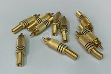 Conf 10 adattatori spina coassiale rca con 3 bordi neri rosso diam 9mm 