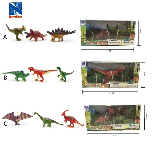 Dinosauri giocattolo set 3pz - giocattolo,