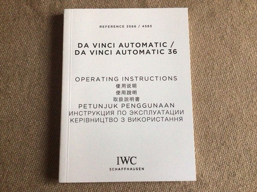 Libretto istruzioni iwc - istruzioni, da