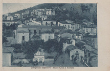CARTOLINA  GIMIGLIANO SUPERIORE CALABRIA RIONE CROCI E FONTANA VIAGGIATA 1928