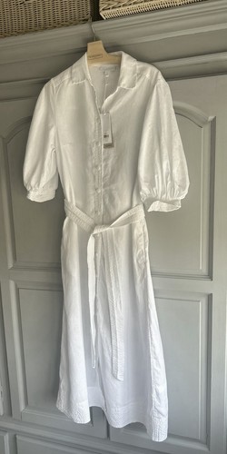 Abito maxi camicia lino - , bianco