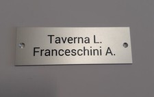 TARGA TARGHETTA PORTA CANCELLO POSTA ALLUMINIO ARGENTO PERSONALIZZATA MM 150X50