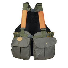 Gilet trisacca Nylon Verde da caccia CON TASCHE Arancioni alta visibilita'