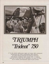 advertising Pubblicità-MOTO TRIUMPH TRIDENT 750 1971- MOTOINGLESI MAXIMOTO EPOCA