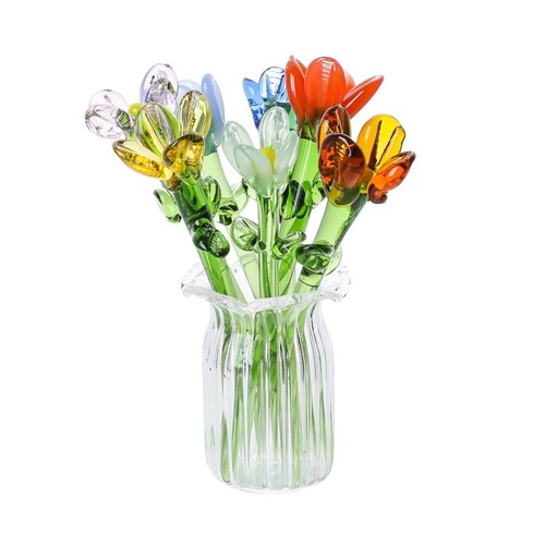 Miniature glass seven flowers - glass,