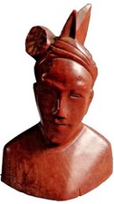 Busto balinese in legno uomo