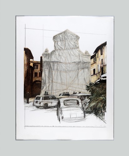 Christo wrapped fountain - christo,