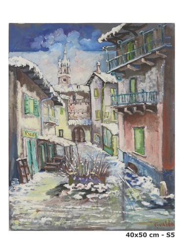 Quadro olio vintage - ad, firmato