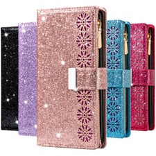 Coque pour Huawei P40 P30 P20 Pro Lite Y6 Etui Housse Bling Portefeuille Glitter