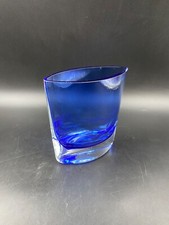 Vaso soprammobile vetro Murano forma mandorle barcone colore zaffiro blu