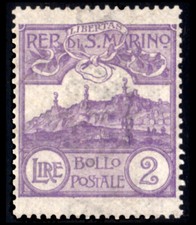San Marino 1903 Vedute 2 Lire