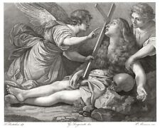 MORTE DELLA MADDALENA, del RUSTICHINO , grande incisione su rame,1842, Pal.Pitti